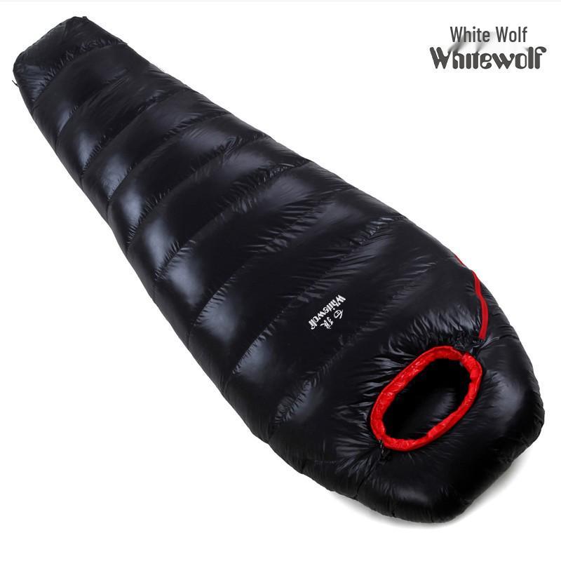 Сверхлегкий спальный мешок-мумия с утиным пухом: Теплый, Утолщенный, для Взрослого Кемпинга на Открытом Воздухе