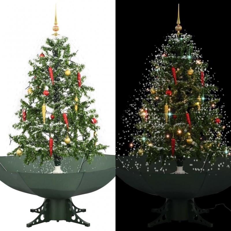 Day and Night - Day and Night Christmas Tree with Snow with Base In Green Umbrella 140 Cm
