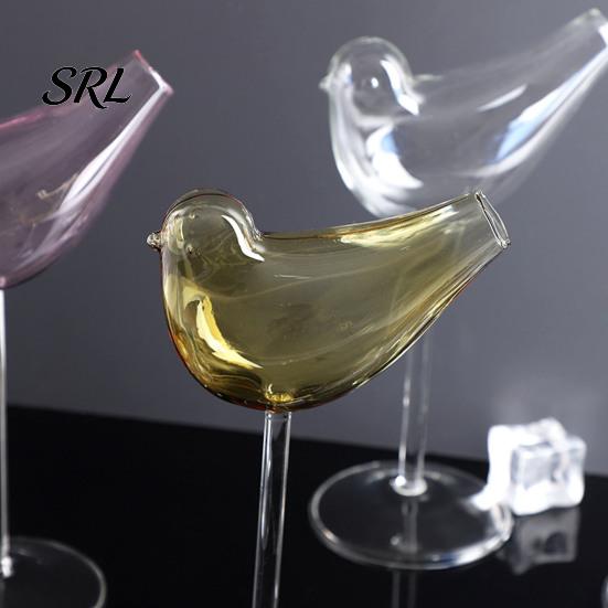 Handcrafted Champagne Flutes Bird Shape Cocktail Glass, Lead-Free Borosilicate Glass Martini Goblet Cup, Party Supplies for Guests Elegant Creative