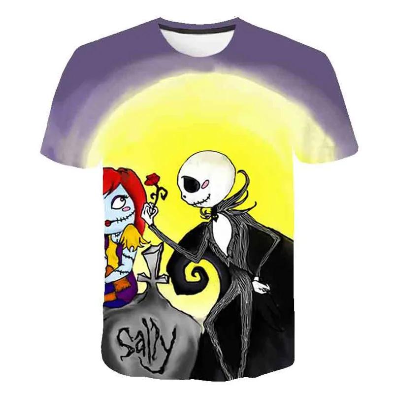 Halloween Skull Graphic Men's T-shirts Harajuku Hip Hop Streetwear Short Sleeve Loose Top
