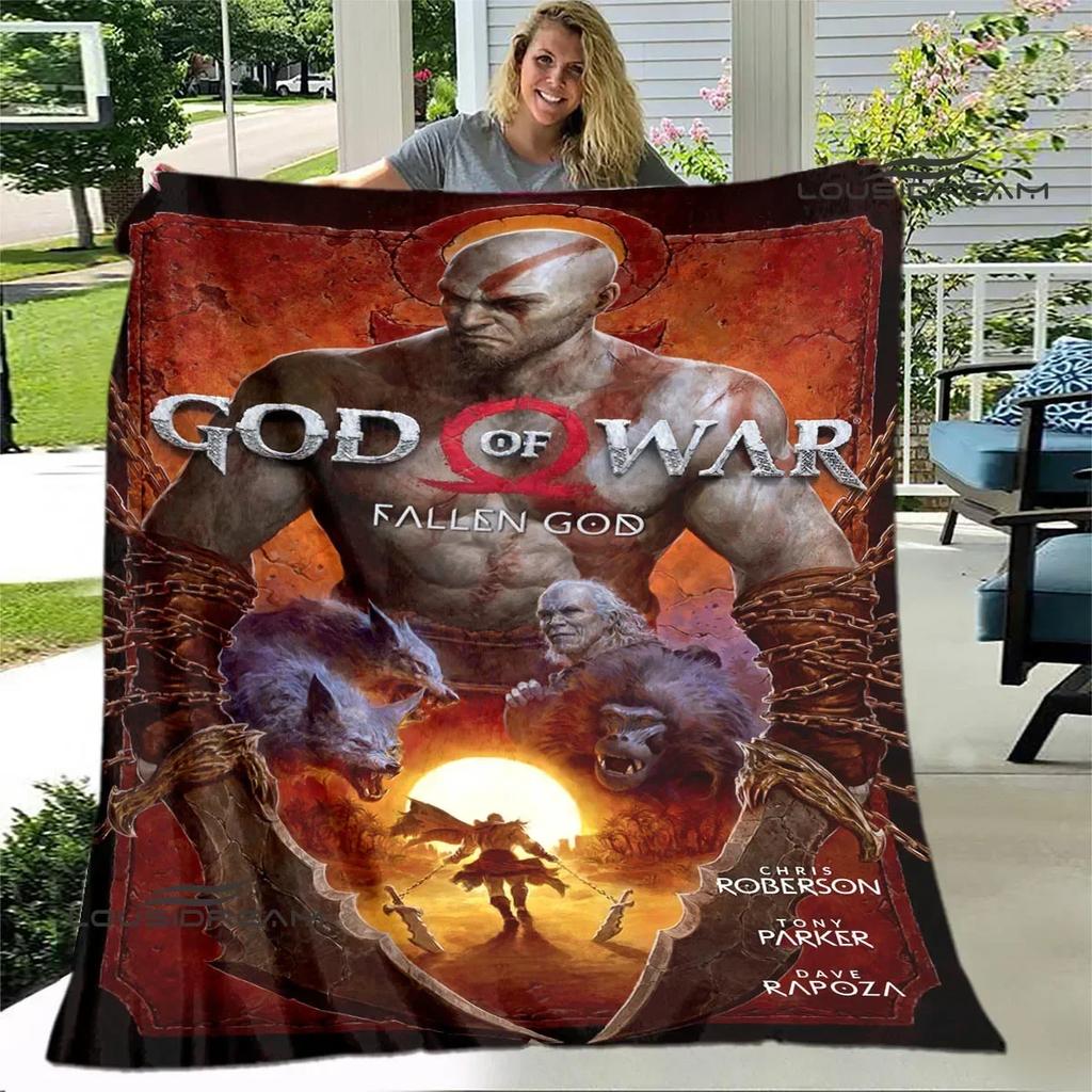 Плед с принтом God of War Плед для пикника Теплые фланелевые пледы Домашние постельные принадлежности Постельные покрывала Подарок на день рождения