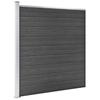 WPC Fence Panel Set 526 x 186 cm Black