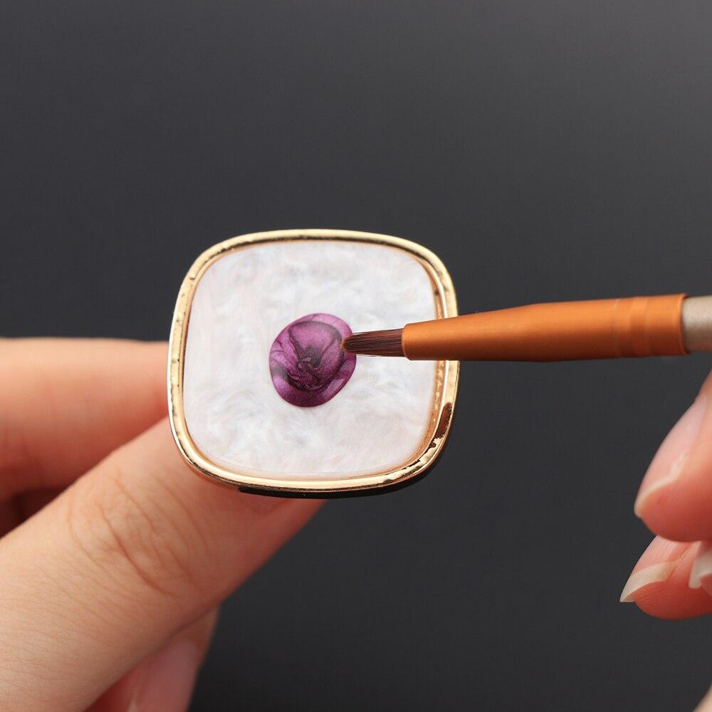 1 шт., новая палитра из смолы и камня для дизайна ногтей, кольцо на палец, накладные ногти, рисунок, смешивание цветов, дисплей, DIY маникюрный гель-инструмент