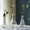 Glass Creaft Vintage Embossed Vase Simple Mini Glass Vase Transparent Hydroponics Vase  Home Decor