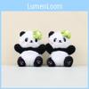 Cute Chengdu Panda Stuffed Animal Hanging Pendant Plush Toy Floral Design 12cm