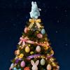Имитация flocking Easter Bow Bunny Домашнее украшение для садов и дворов.