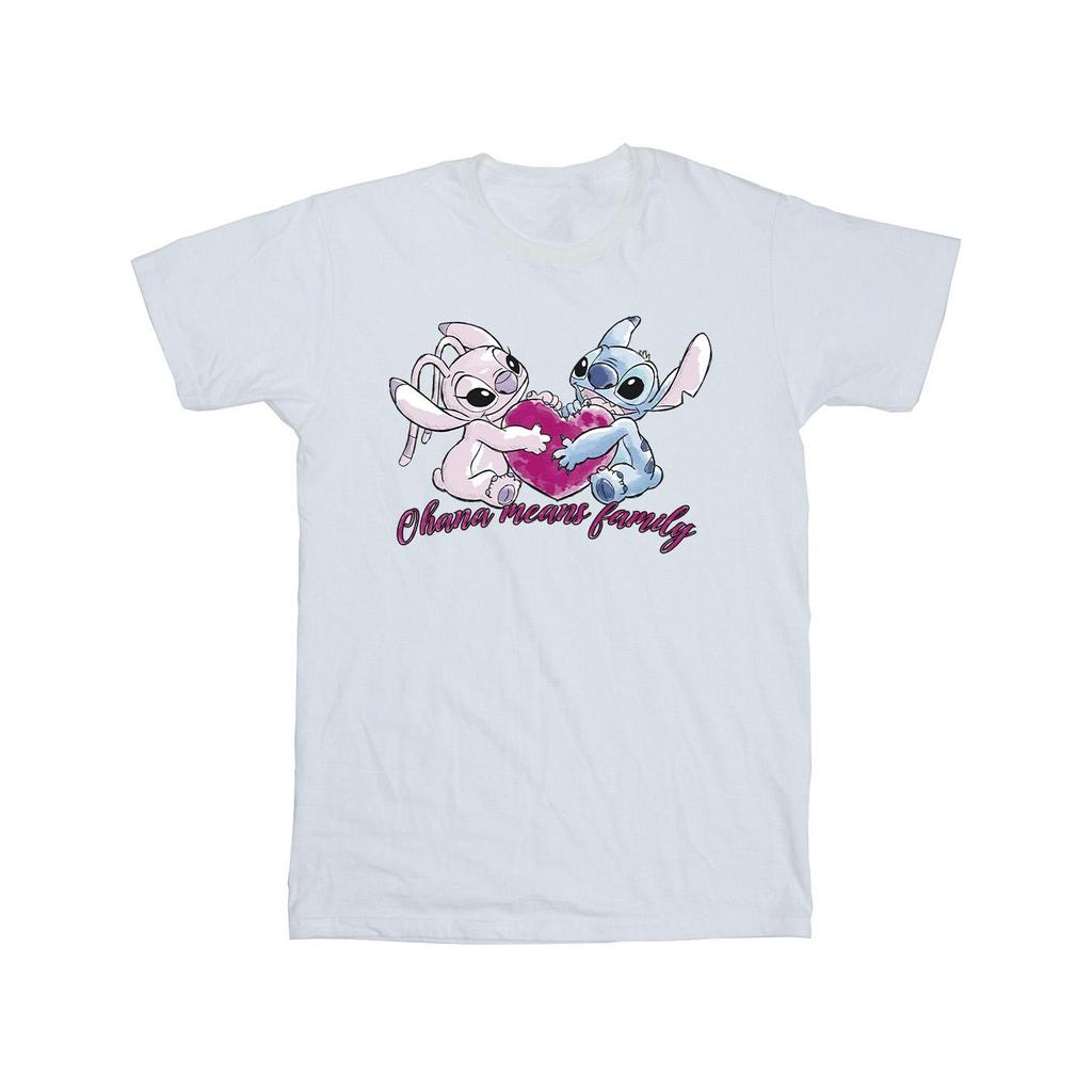 Disney Mens Lilo And Stitch Ohana Heart With Angel T-Shirt