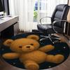 1PC Teddy Space Office Round Area Rug,  Mat Suitable ForOffice, Under Office Chairs Bedroom Living Room Home Decor, Room Deco