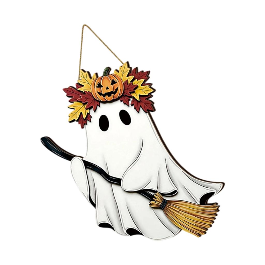 Halloween Ghost Wooden Sign For Spooky Home Decor Crafted From Durable Poplar Wood
