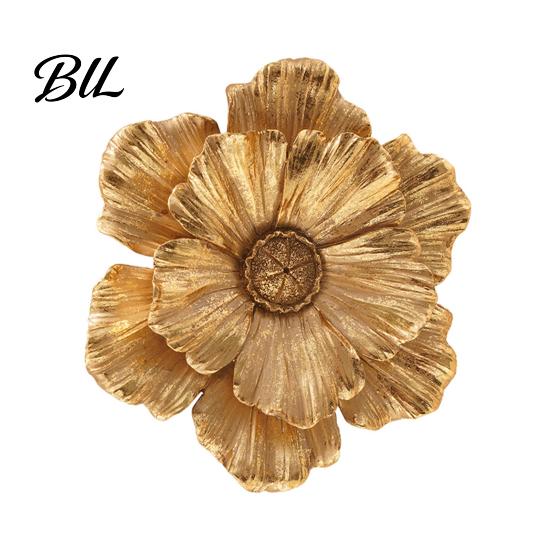 Hanging Flower Ornament 3D Resin Wall Decoration, Modern Floral Art Sculpture, Decorstion for Living Room, Home, Office Home Embellishments
