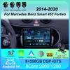 Автомобильное радио Android 14 Carplay для Mercedes Benz Smart 453 Fortwo 2014 2015 2016 -2020 Мультимедийный проигрыватель Навигация GPS Стерео DSP