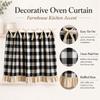Ruffle Trim Kitchen Oven Door Valance Cotton Linen Blend Coffee Machine Half Curtain  Dishwasher