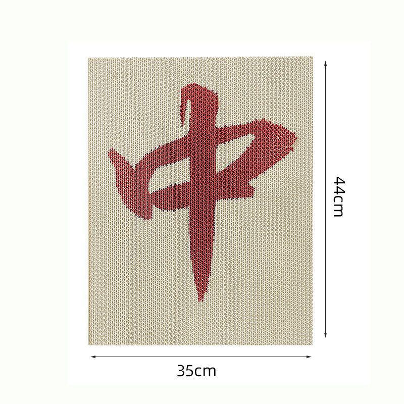 Wall-Mounted Self-Adhesive Cat Scratcher: Vertical Corrugated Cardboard for Claw Sharpening, Scratch-Resistant, Wear-Resistant