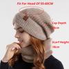 Warm Winter Hat Scarf Set For Women Plus Fleece Skullies Beanies Thick Earflap Caps For Female Outdoor Windproof Snow SKi Cap