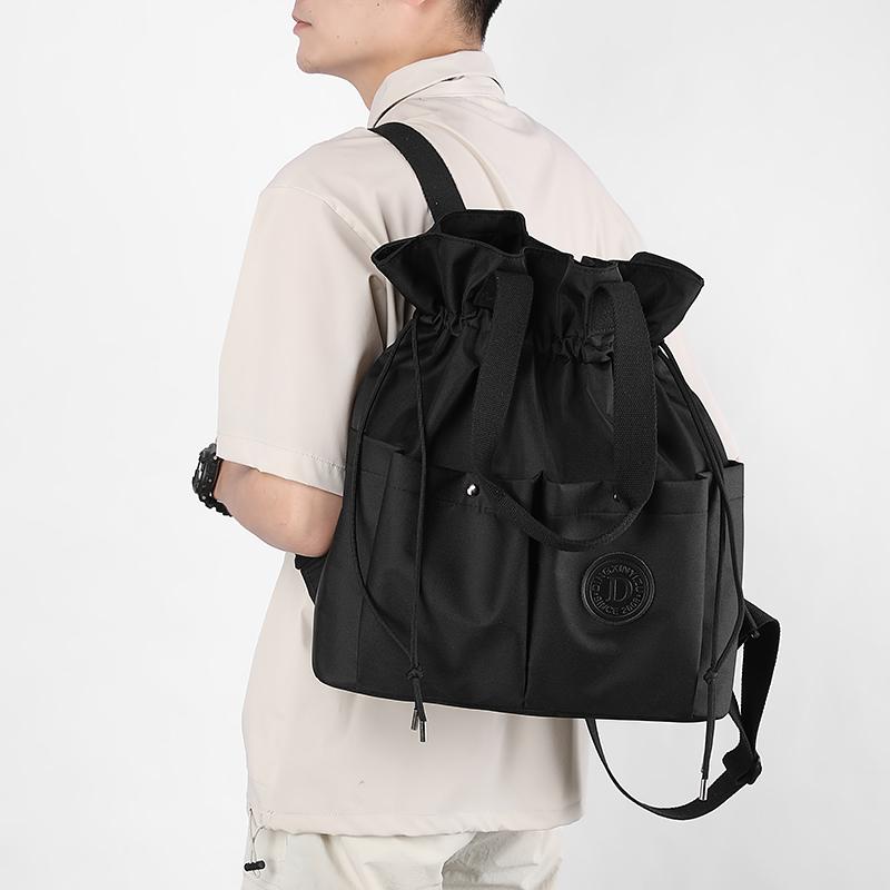 Women's Drawstring Backpack Multifunctional Travel Bag Portable Shoulder Bag Men's Large Capacity Backpack