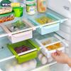 Refrigerator Storage Holder With Layer Partition Hanging Space Saver Shelf Rack Fridge Pull-out Organiser With Layer Partition