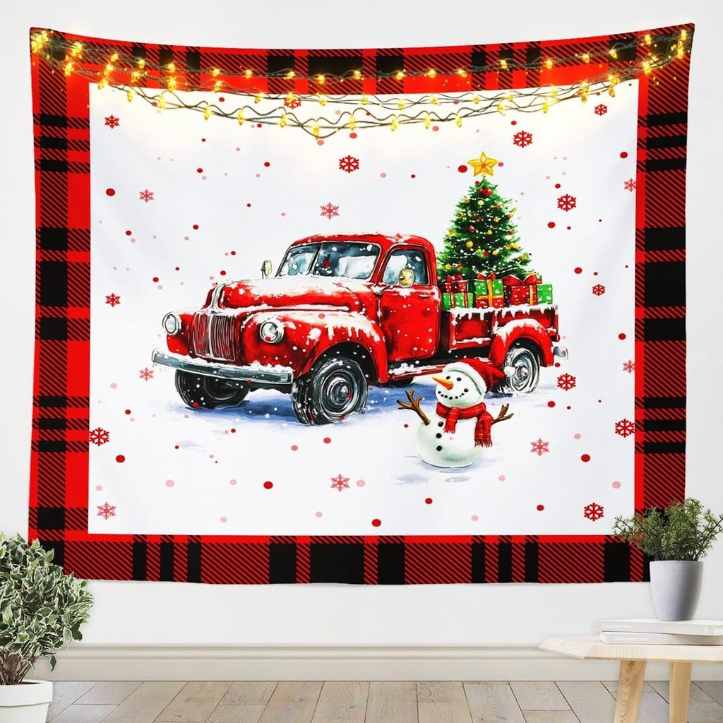 Рождественский Санта Клаус Настенный гобелен Рождественское настенное украшение Елка Настенное украшение Великолепная рождественская елка Камин Подарки