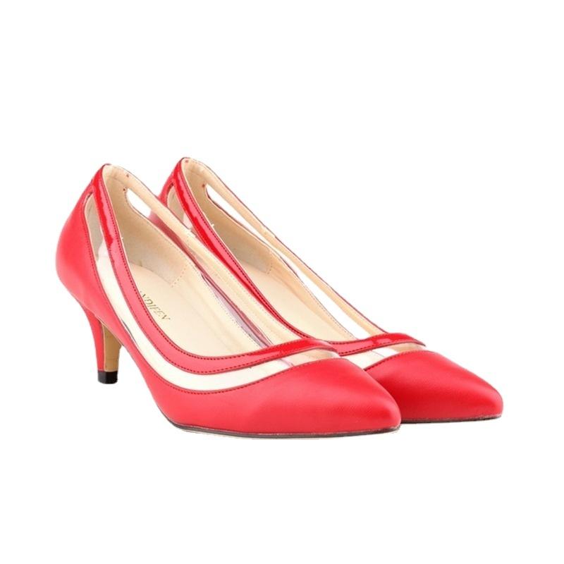 Новые матовые женские туфли-лодочки на низком каблуке с острым носком и красной подошвой, женские туфли-лодочки на низком каблуке, для работы, карьеры, весна-осень