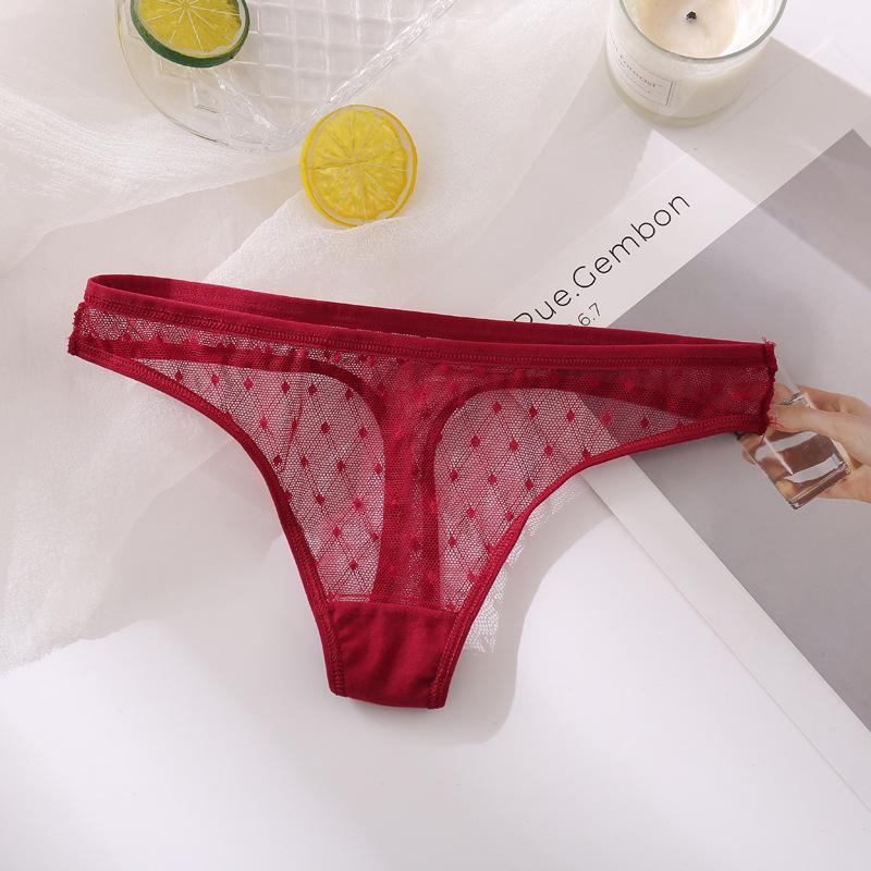 Women Sexy G-String Net Yarn Low-waist Underpants Hollow Out T-back 129