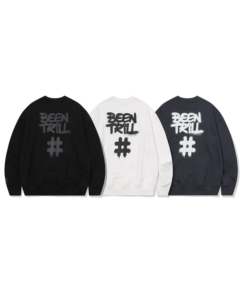 BEENTRILL [24Fw] Spray Hashtag Sweatshirt (Black)