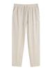 Men's Plain Color Linen Straight Leg Drawstring Casual Pants