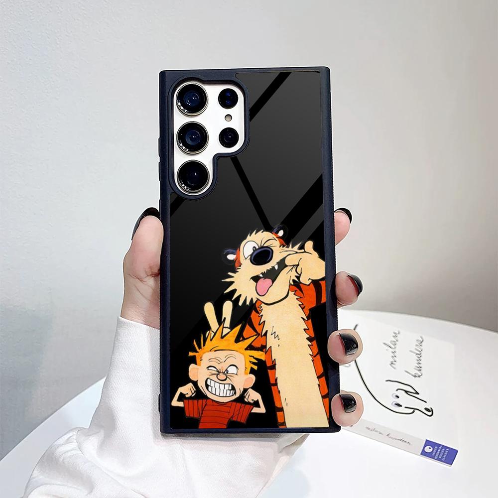 CalvinS And Hobbes Phone Case For Samsung Galaxy S26 S25 S24 S23 S22 S21 S20 FE Edge Pro Plus Ultra PC+TPU Cover