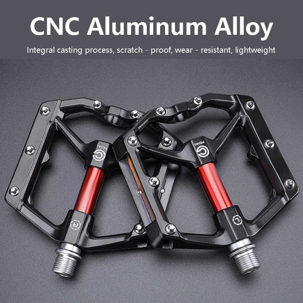 ROADNADO плоские педали велосипедные педали дюймовые педали из алюминия с ЧПУ легкие педали с отражателями для горных велосипедов MTB BMX шоссейные велосипеды 9/16 с противоскользящим покрытием,