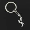 New Fashion Men 30mm Keychain DIY Metal Holder Chain Vintage Stork Baby Bird 23x18mm Silver Color Pendant Gift