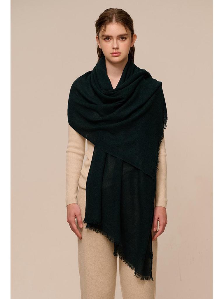 Yak Wool Solid Color Extended Shawl - Warm, Fashionable Scarf for Men and Women