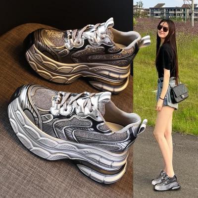 TW1279-2 Женские кроссовки на толстой подошве со стразами - Универсальная осенняя мода 2024