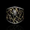 New Gothic Style Butterfly Butterfly Diamond Ring European and American Retro Black and Gold Two Color Ring