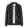 Spring and Autumn New Style Baseball Collar Leather Jacket Men's Slim Handsome Jacket Youth Motorcycle Stand Collar Leather Jacket