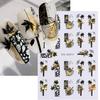 3D Fall Nail Stickers Gold Leaf Cotton Flowers Transfer Decals Nail Adhesive Sliders Manicure 2023 Autumn Decorations TRSTZ-SJ