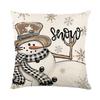 1pc Grey Cushion Cover Snowman Deer Tree Printed Durable Cover 2025 New for Home Ornament Xmas New Year Christmas Decoration