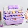 Hair Accessories Storage Box with Handle Large Capacity 3 Layers Design Dustproof Organizer Box Jewelry Hair Clips Container