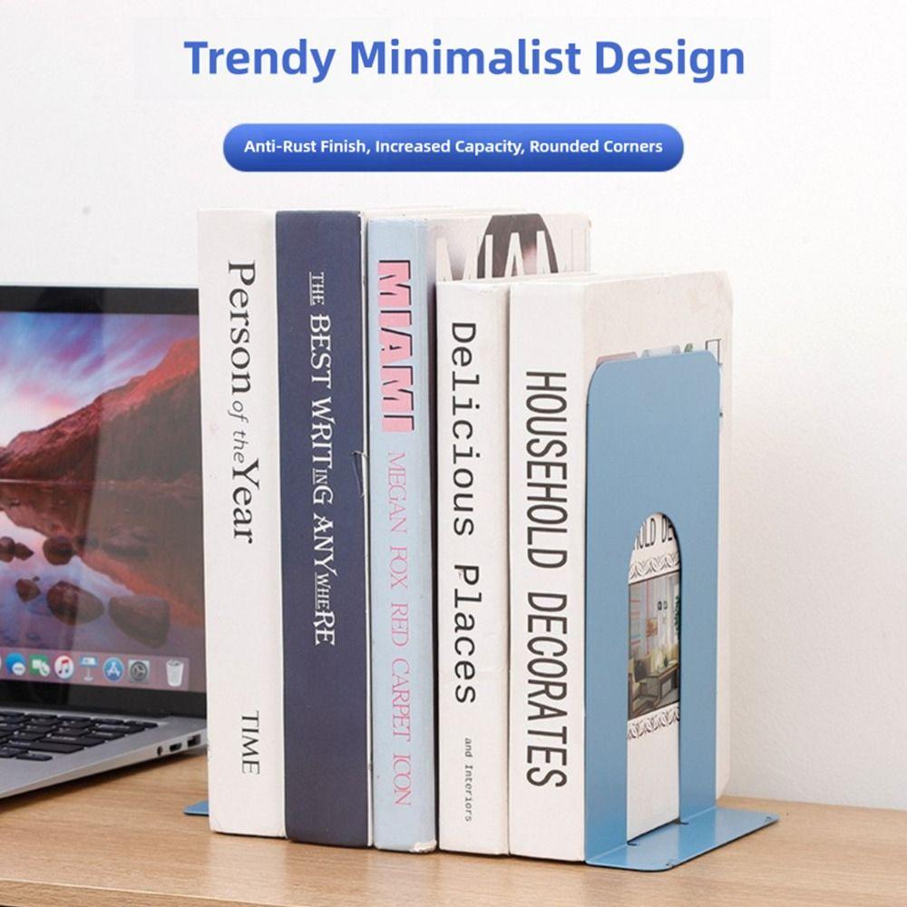 1/2PCS L-Shaped Bookends Non-slip Desk Bookshelf Book High Quality Book Holders Office