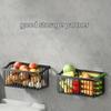 1pc Fruit and Vegetable Basket, Vegetable Fresh Keeping, Wall Mounted Storage Baskets, Kitchen Storage Metal Wire Fruit Basket