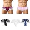 Men's Sissy Frilly Ruffled Lace Trim Crossdress Underwear G-String Thongs Briefs Panties