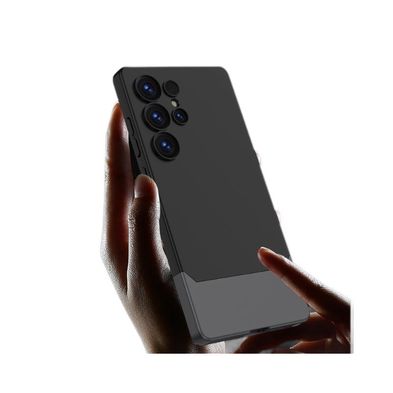 Samsung S25 Ultra Матовый чехол-патчворк с заклепками - Ощущение кожи, Модный дизайн 2-в-1