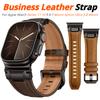Деловой кожаный браслет для Apple Watch Ultra 3/2 49 мм 46 мм 45 мм 44 мм, мужские ремешки для iWatch Series 11 10 9 8 7 6 5 4 SE 3