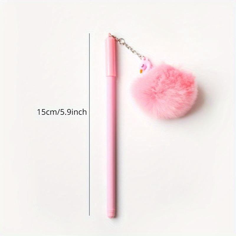 1 шт., гелевая ручка с розовым фламинго, красивые плюшевые ручки в виде лебедя для школы, подарки для девочек, нейтральные ручки Kawaii, школьные принадлежности, канцелярские принадлежности