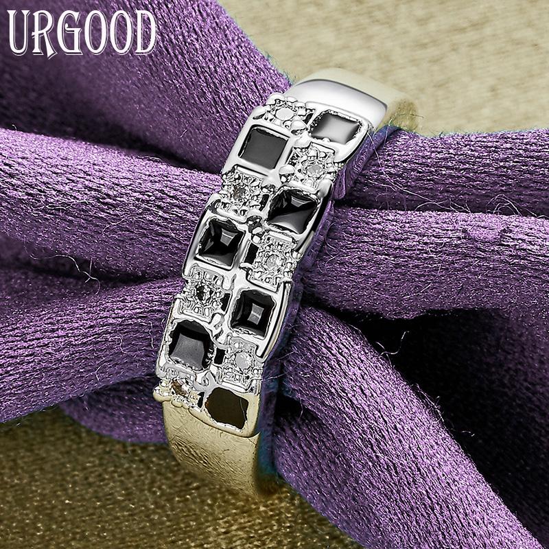 Кольцо из стерлингового серебра 925 пробы в клетку с цирконом AAA, подарок на вечеринку, модные украшения