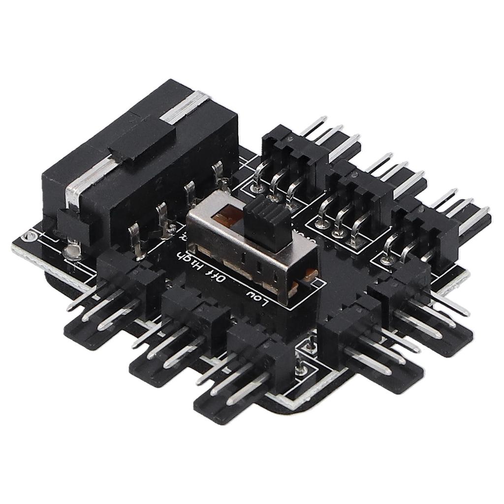 Разветвитель-хаб для компьютерных вентиляторов, 8-канальный регулятор скорости, 3-контактный удлинительный кабель, большой 4-контактный интерфейс