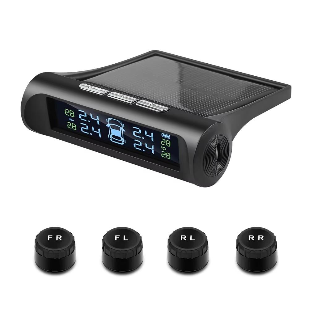 Солнечная энергия TPMS автомобильный монитор давления в шинах интеллектуальная автоматическая охранная сигнализация цифровое предупреждение о давлении в шинах температура
