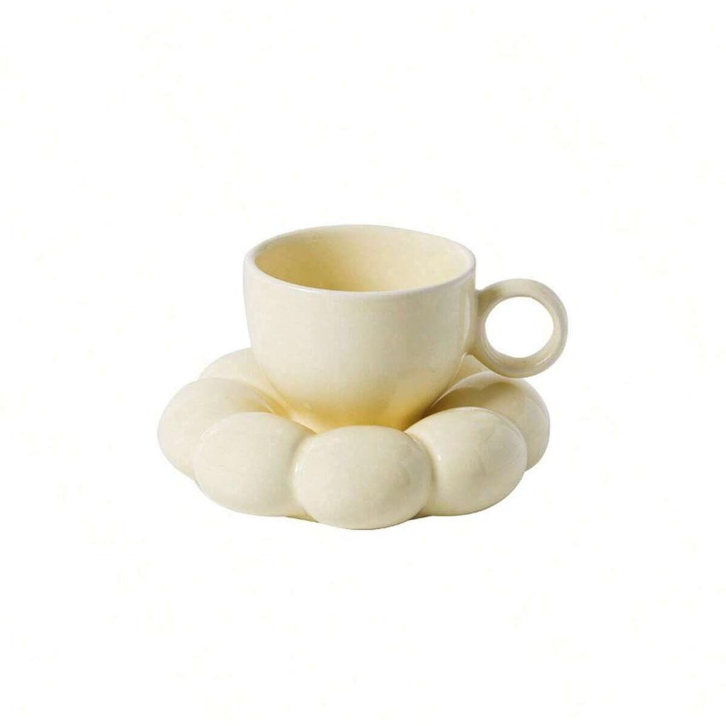 Ceramic Mug Cute Cloud Decorative Plate Coffee Cup Set Creative Ceramic Cup Gift Modern Living Room Home Decoration