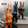 Legged Two Finger Figurine Resin Scissor Gesture Statue Sculpture Home Office Desktop Bookshelf Decoration Ornament Christmas Festival Gift
