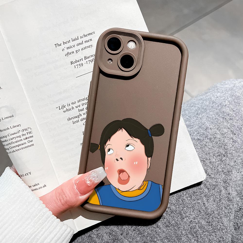 Для iPhone 16 15 14 13 12 11 Pro Max XS Max XR X SE 8 7 Мягкий силиконовый защитный чехол для телефона с изображением забавной девушки