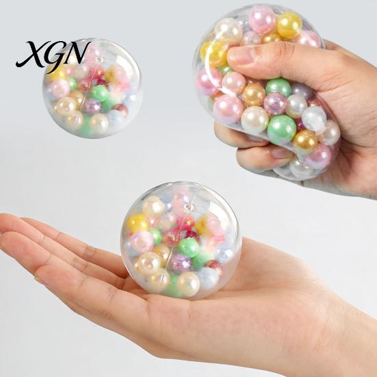 Elastic Pinch Bead Toy Beads Sensory Ball, Highly Soft TPR Stress Odorless Ball Relief Toy, Portable Decompression Squeeze for Kids Adults Durable