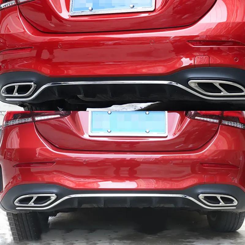 2 шт., накладка на выхлопную трубу из нержавеющей стали для Mercedes Benz ABCE GLC GLE Class W176 W246 W205 W213 AMG, Стайлинг автомобиля