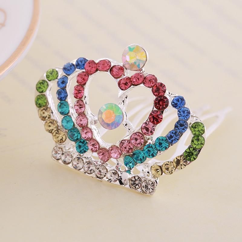 Kids' Rhinestone Crown Comb - Cute Princess Tiara Hair Accessory for Birthdays